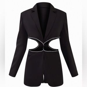 Black blazer with cut outs by Pretty Little Thing